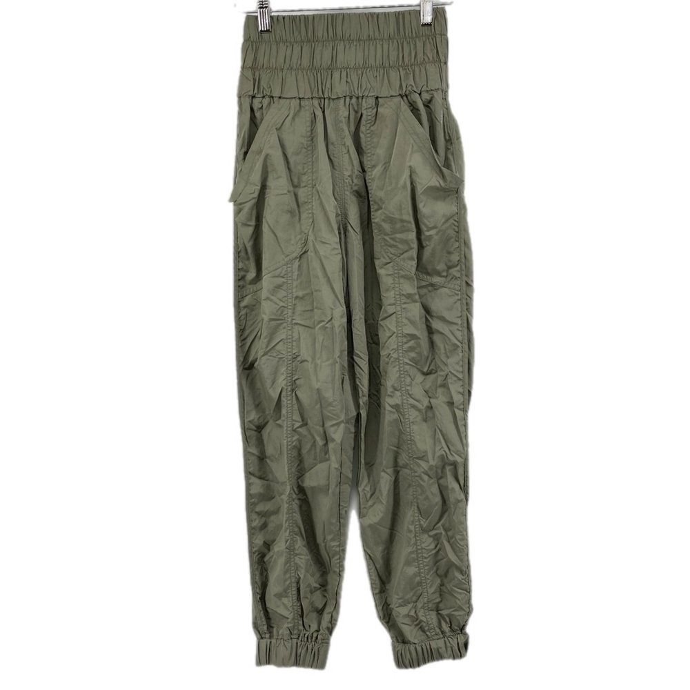 Free People Way Home Pants XS Olive Green High-Waisted Joggers - Picture 3 of 11
